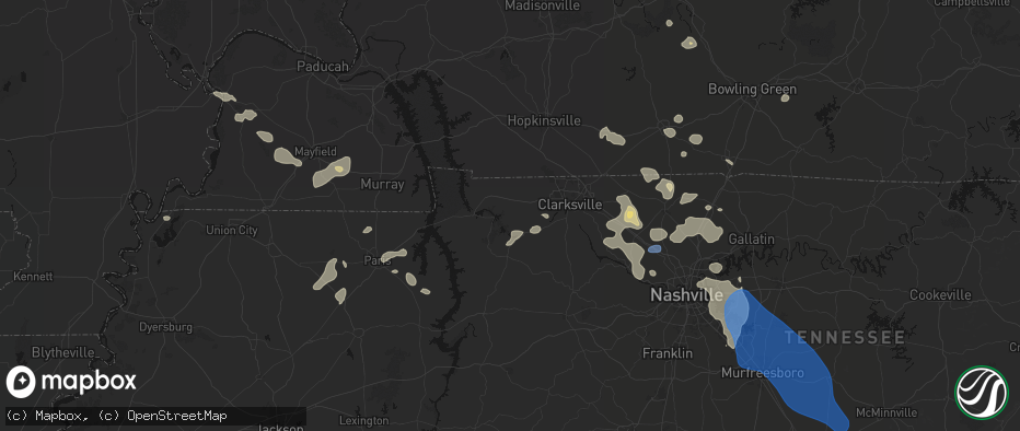 Hail map in Indian Mound, TN on June 9, 2026