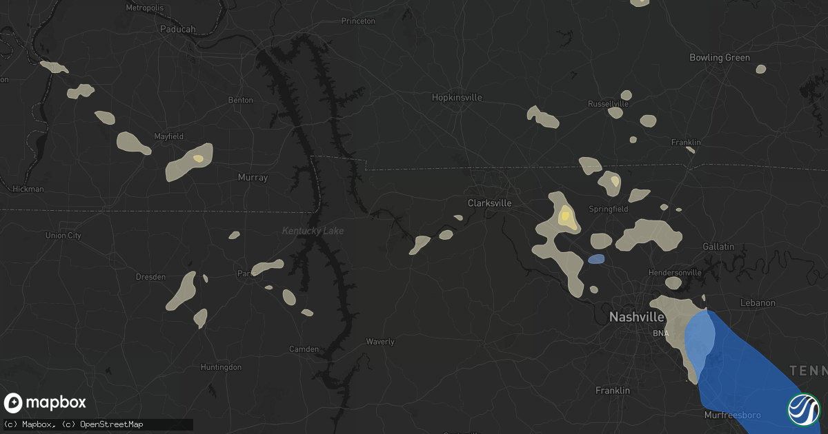 Hail map in Indian Mound, TN on June 9, 2026
