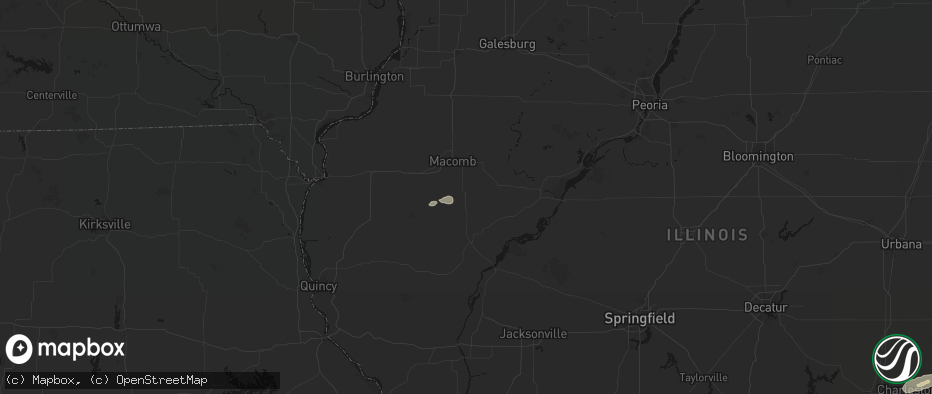 Hail map in Industry, IL on June 9, 2026