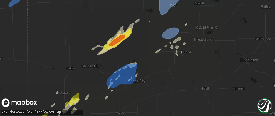 Hail map in Jetmore, KS on June 9, 2026
