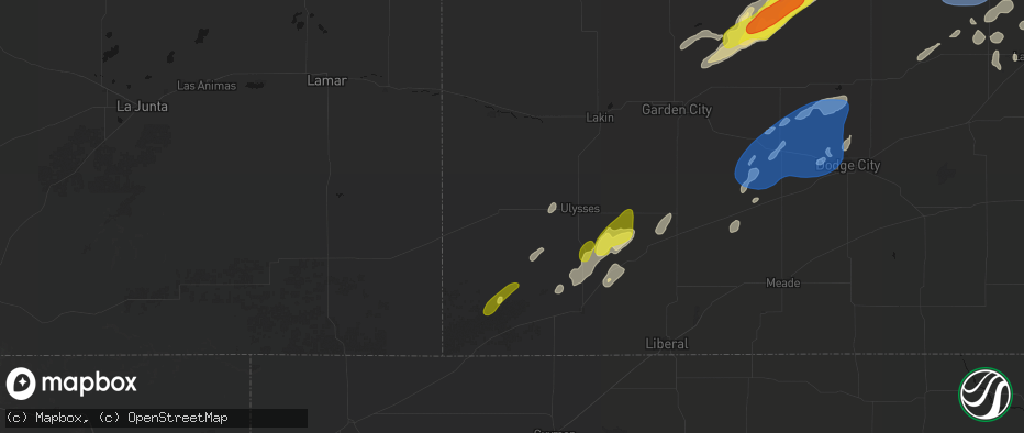Hail map in Johnson, KS on June 9, 2026