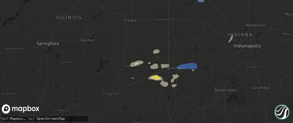 Hail map in Kansas, IL on June 9, 2026