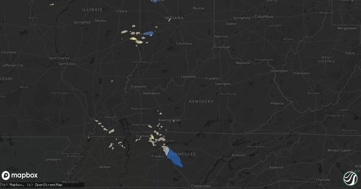 Hail map in Kentucky on June 9, 2026