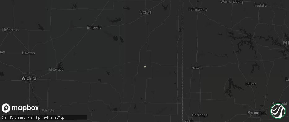 Hail map in La Harpe, KS on June 9, 2026