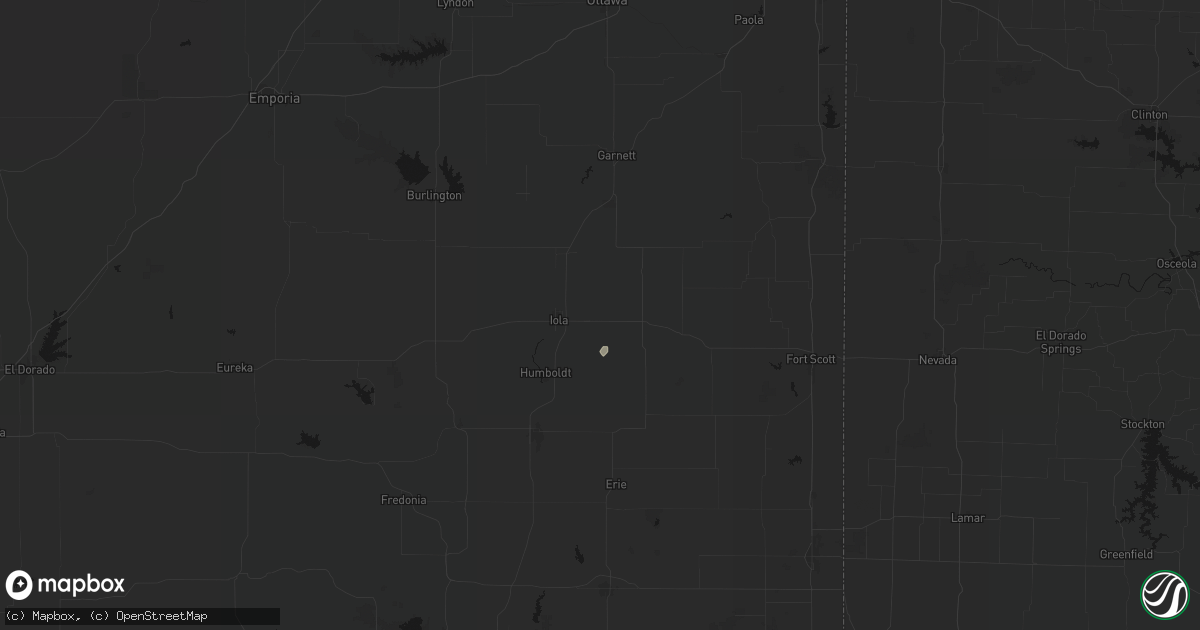Hail map in La Harpe, KS on June 9, 2026