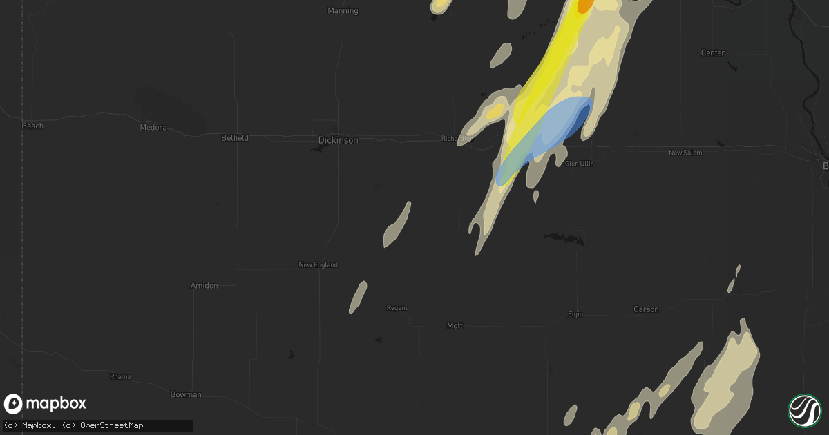 Hail map in Lefor, ND on June 9, 2026