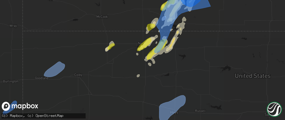 Hail map in Lenora, KS on June 9, 2026
