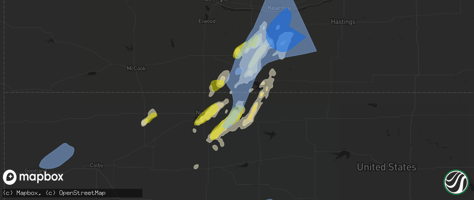 Hail map in Long Island, KS on June 9, 2026