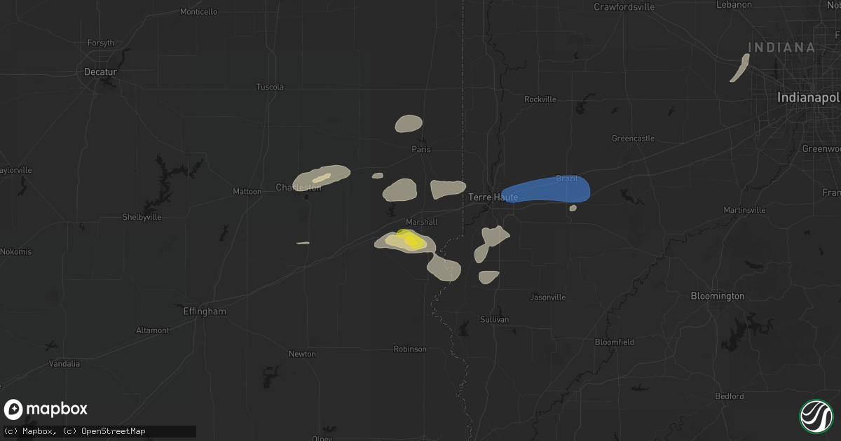 Hail map in Marshall, IL on June 9, 2026