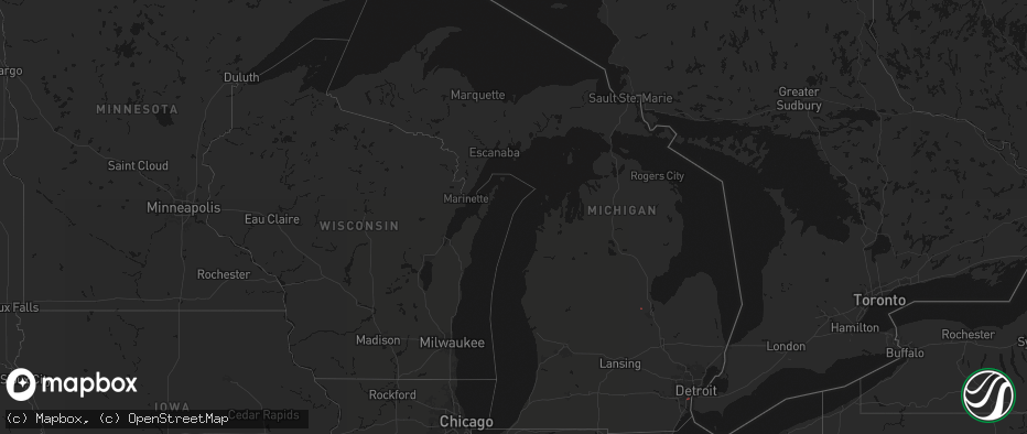 Hail map in Michigan on June 9, 2026
