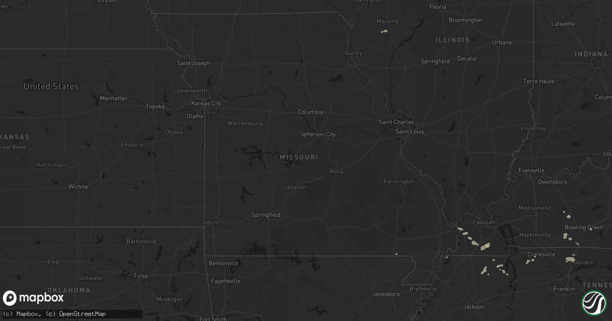 Hail map in Missouri on June 9, 2026