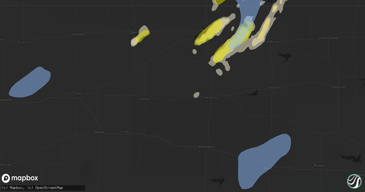 Hail map in Morland, KS on June 9, 2026