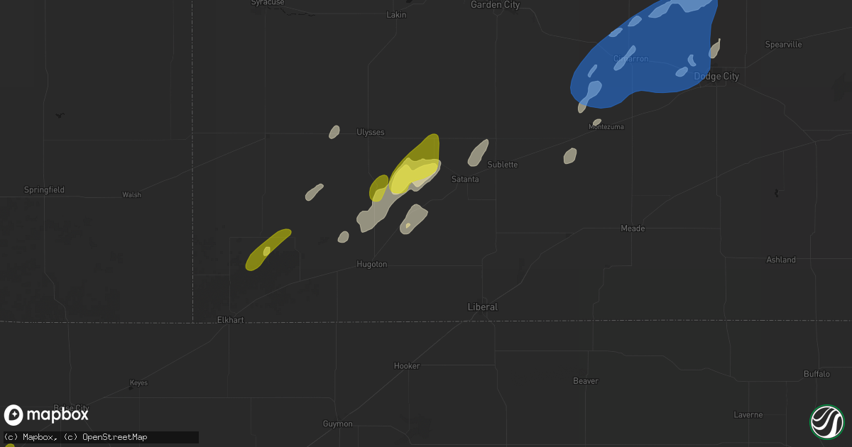 Hail map in Moscow, KS on June 9, 2026