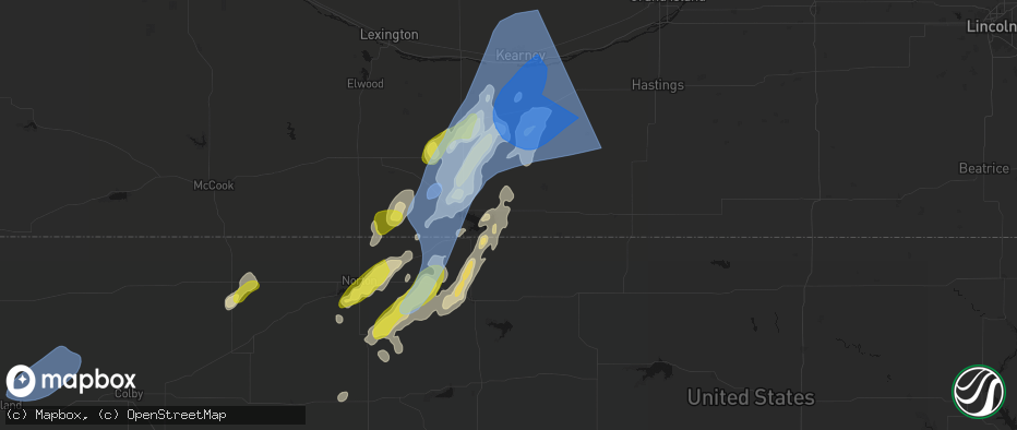 Hail map in Naponee, NE on June 9, 2026