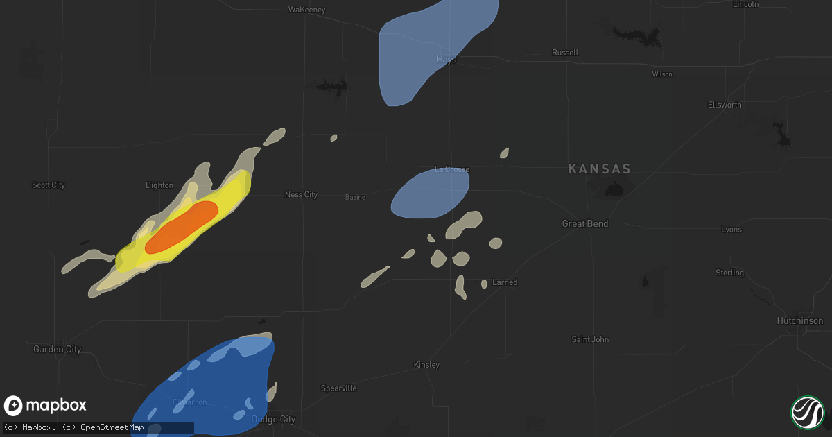 Hail map in Nekoma, KS on June 9, 2026