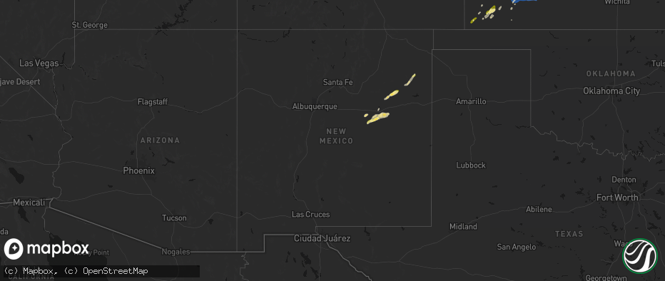 Hail map in New Mexico on June 9, 2026