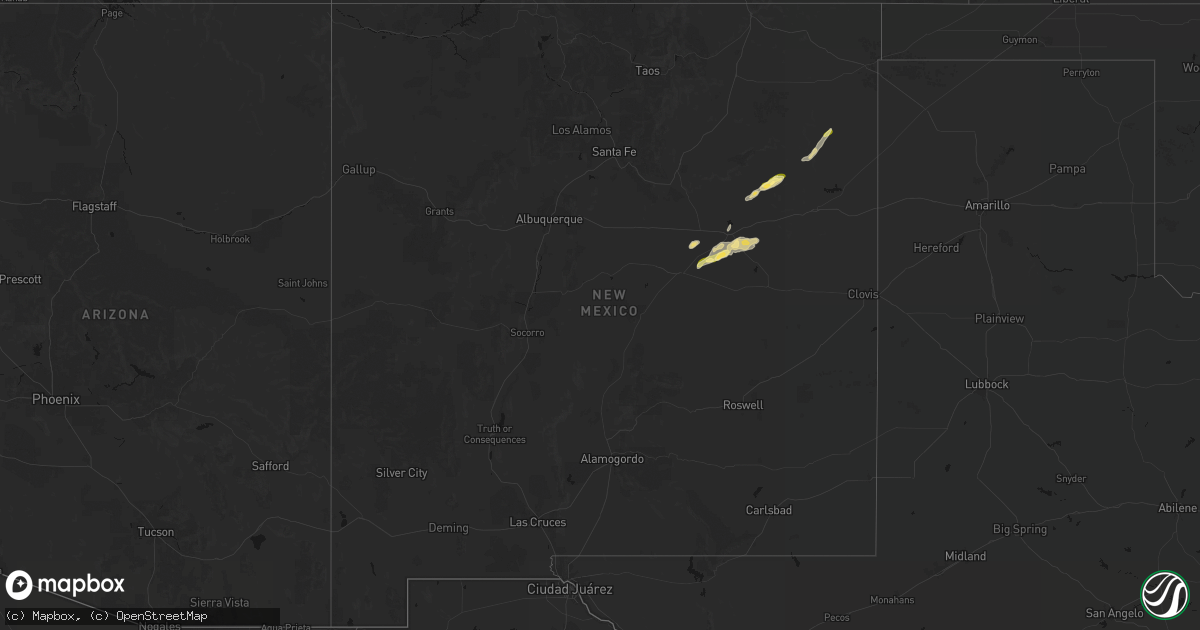 Hail map in New Mexico on June 9, 2026