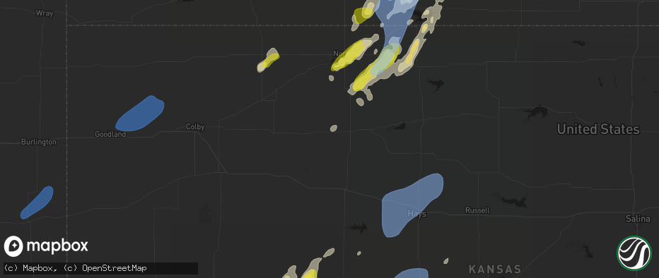 Hail map in Penokee, KS on June 9, 2026