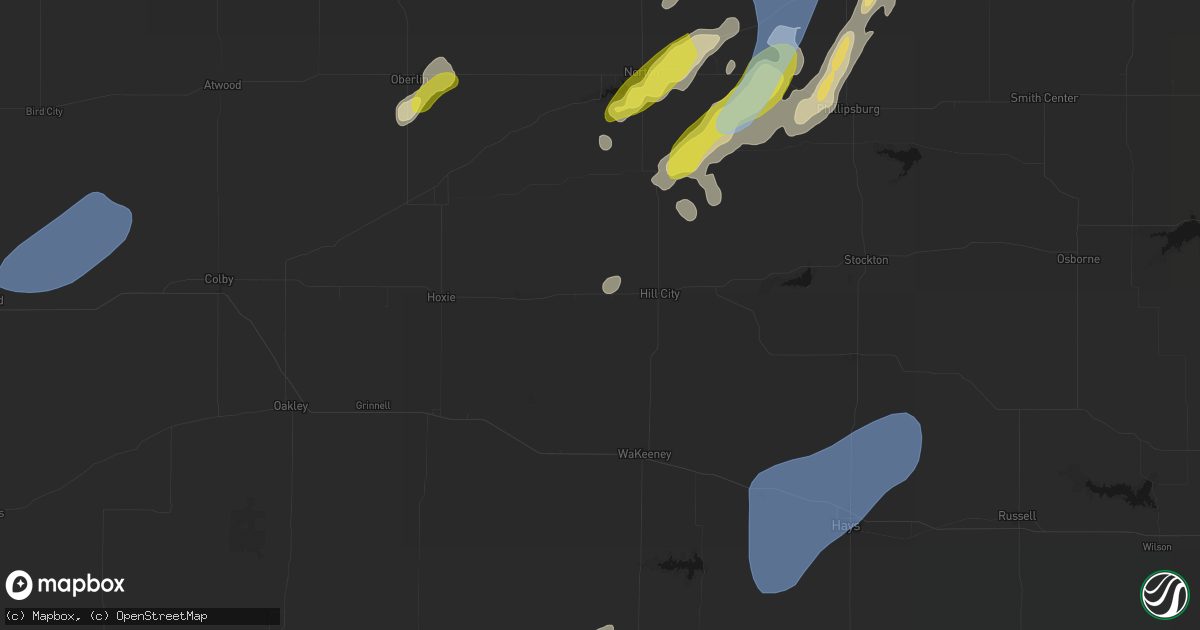 Hail map in Penokee, KS on June 9, 2026