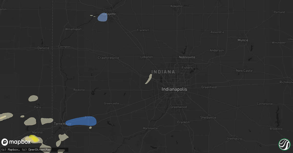 Hail map in Pittsboro, IN on June 9, 2026