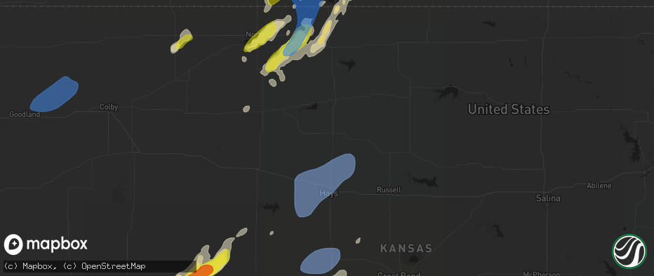 Hail map in Plainville, KS on June 9, 2026