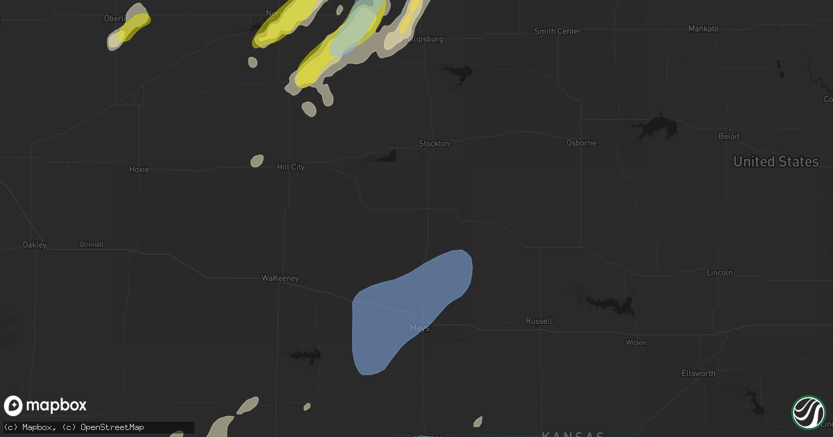 Hail map in Plainville, KS on June 9, 2026