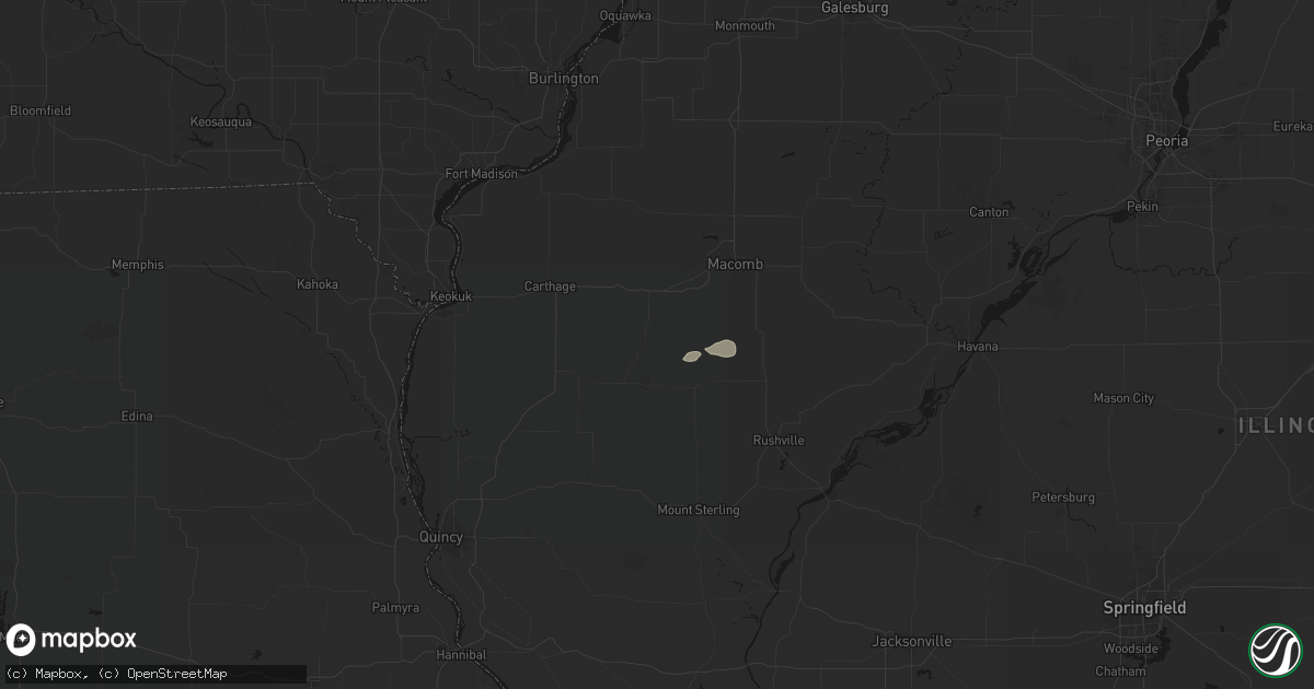 Hail map in Plymouth, IL on June 9, 2026