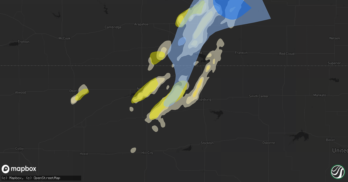 Hail map in Prairie View, KS on June 9, 2026