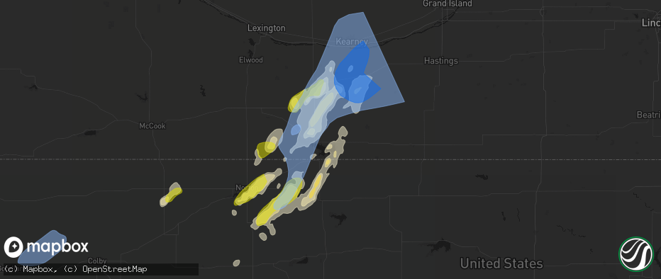 Hail map in Republican City, NE on June 9, 2026