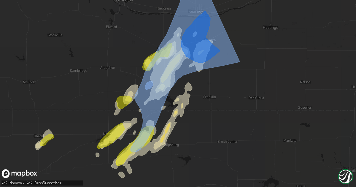 Hail map in Republican City, NE on June 9, 2026