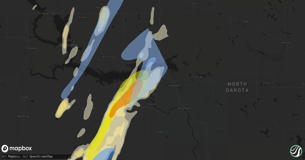 Hail map in Riverdale, ND on June 9, 2026