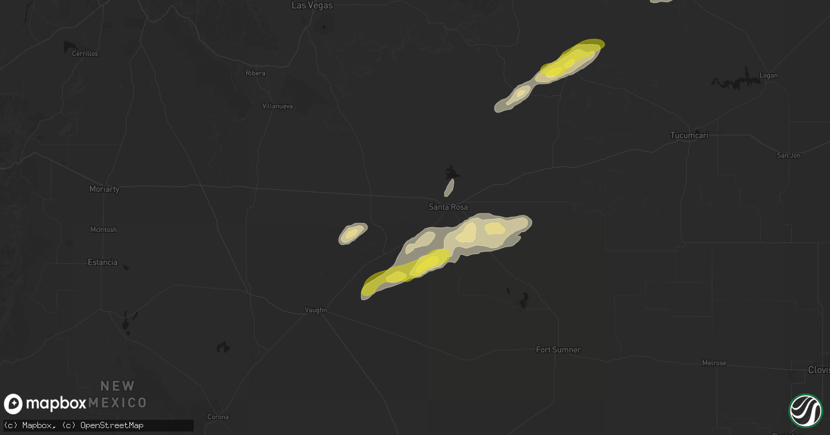Hail map in Santa Rosa, NM on June 9, 2026