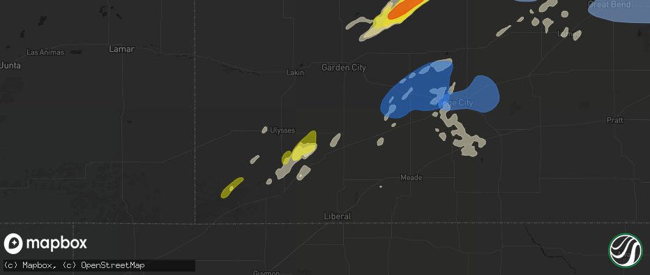Hail map in Satanta, KS on June 9, 2026