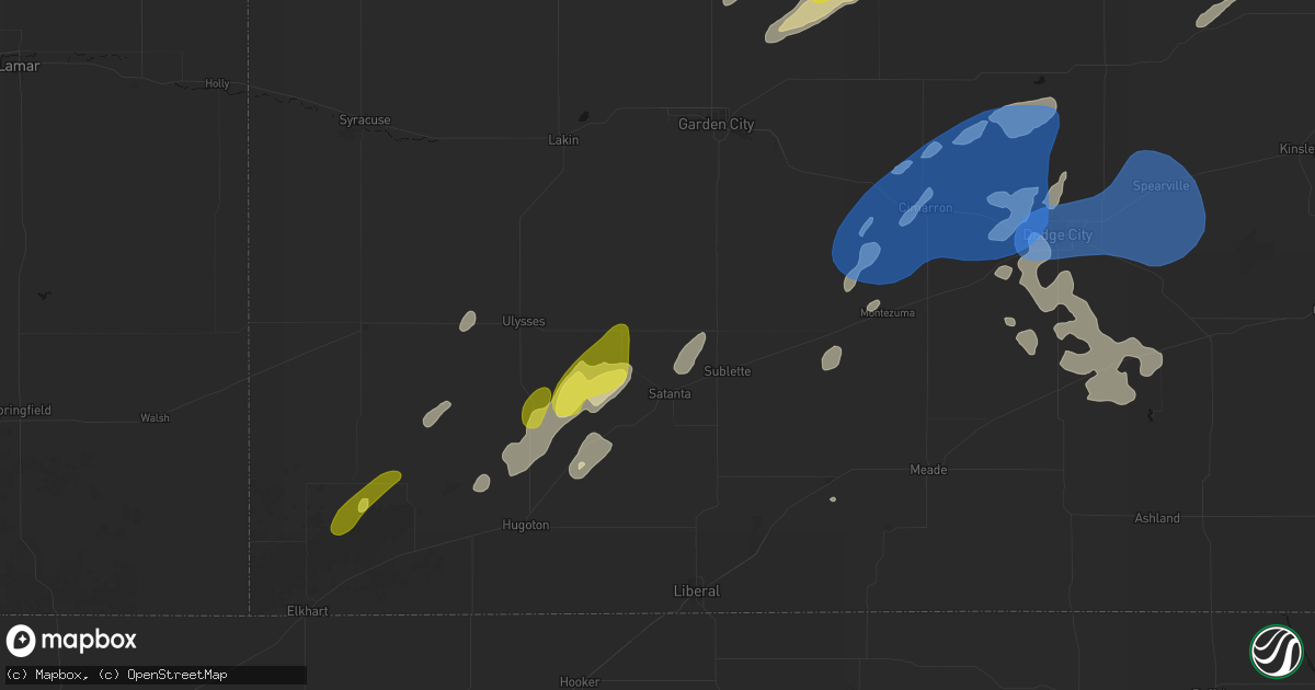 Hail map in Satanta, KS on June 9, 2026
