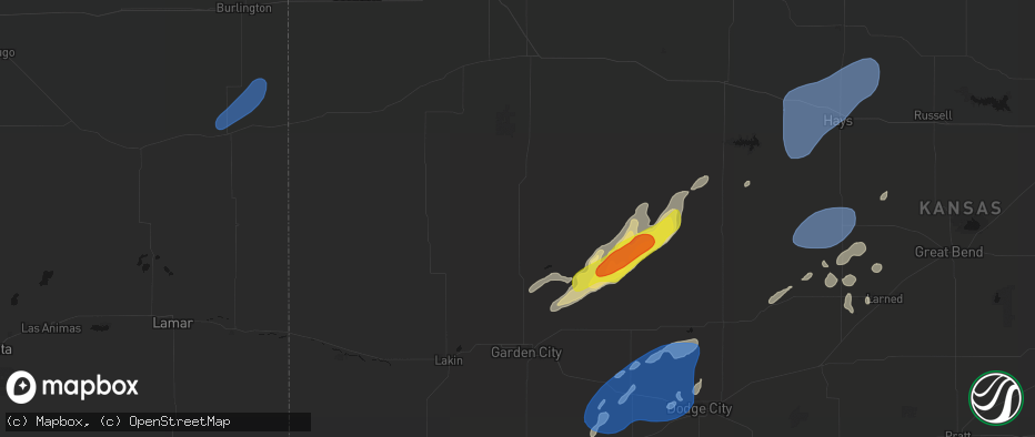 Hail map in Scott City, KS on June 9, 2026