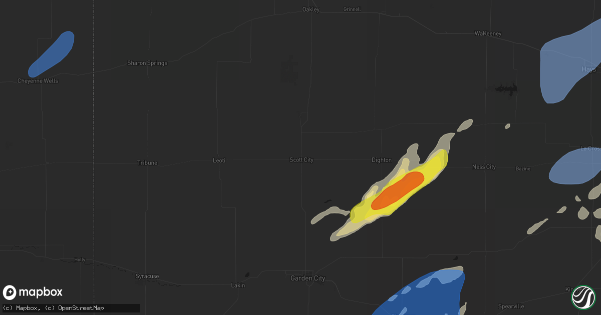 Hail map in Scott City, KS on June 9, 2026
