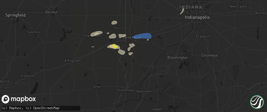 Hail map in Shelburn, IN on June 9, 2026
