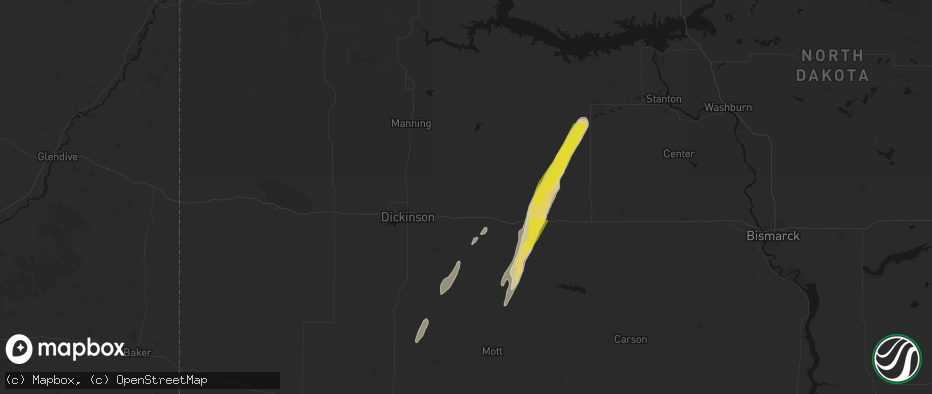 Hail map in Taylor, ND on June 9, 2026