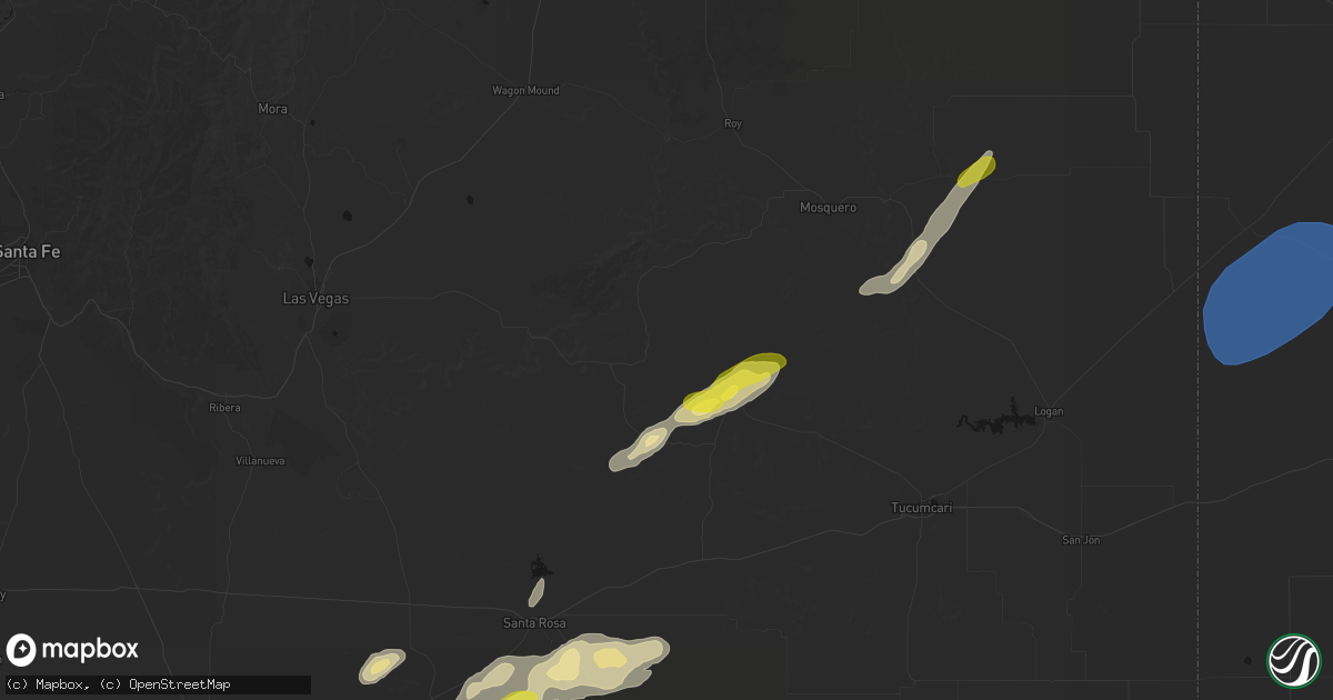 Hail map in Trementina, NM on June 9, 2026