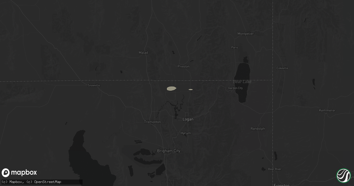 Hail map in Trenton, UT on June 9, 2026