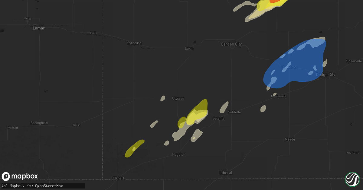 Hail map in Ulysses, KS on June 9, 2026