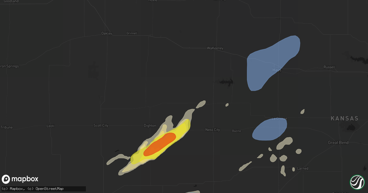 Hail map in Utica, KS on June 9, 2026