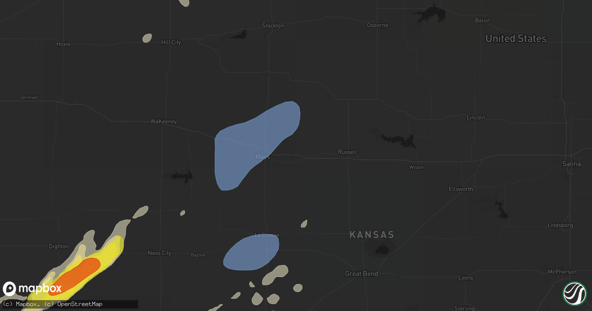 Hail map in Victoria, KS on June 9, 2026
