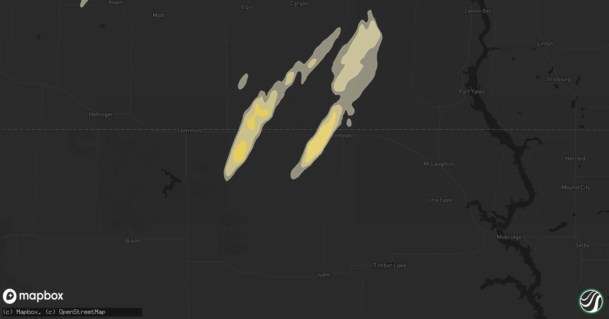 Hail map in Watauga, SD on June 9, 2026
