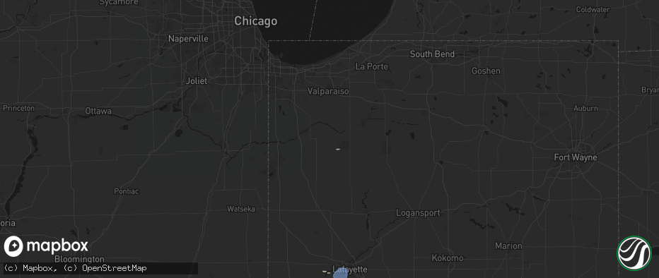 Hail map in Wheatfield, IN on June 9, 2026