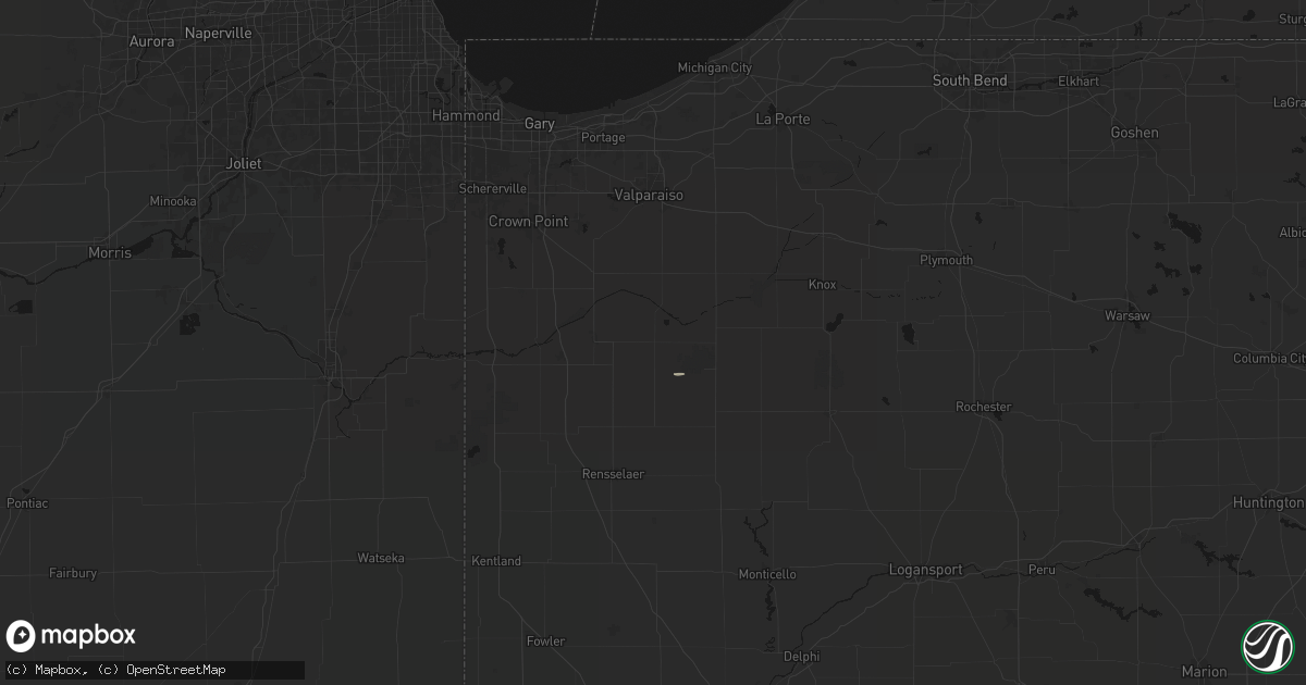 Hail map in Wheatfield, IN on June 9, 2026