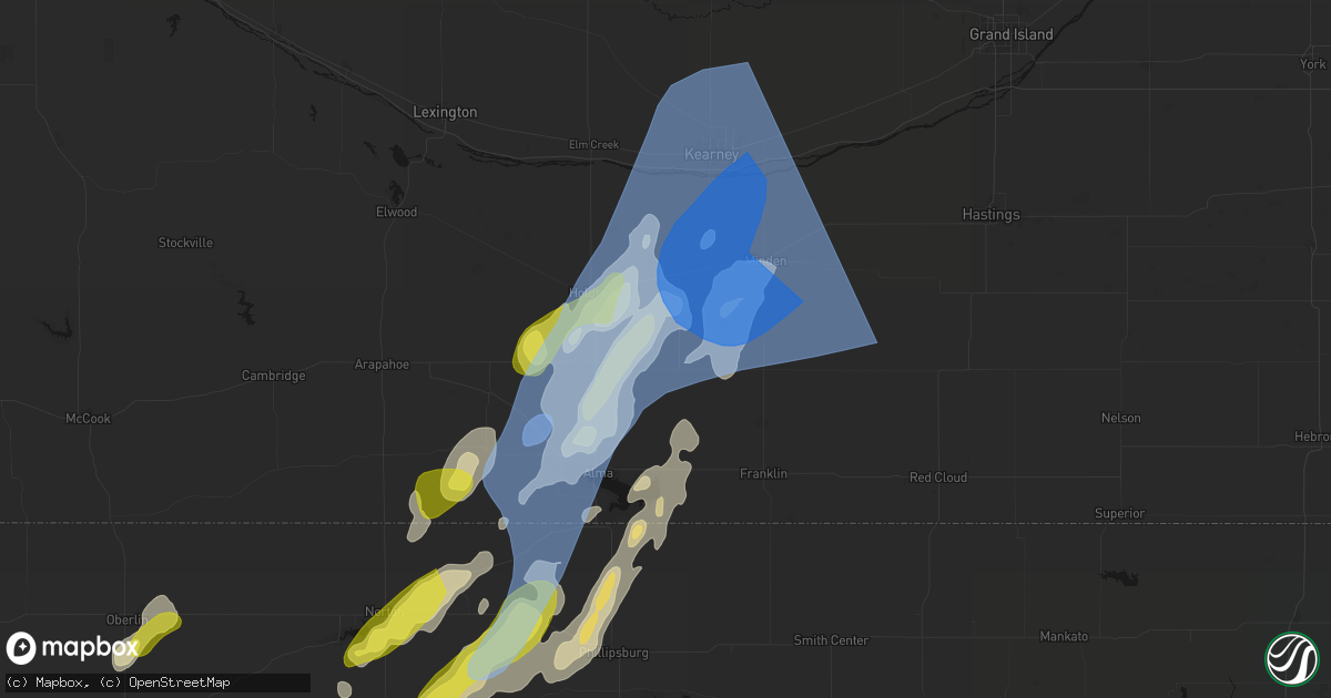 Hail map in Wilcox, NE on June 9, 2026
