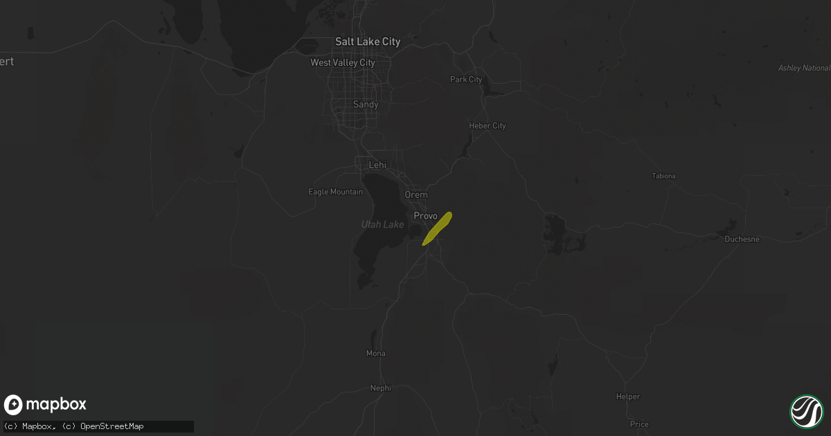 Hail map in Provo, UT on June 10, 2010
