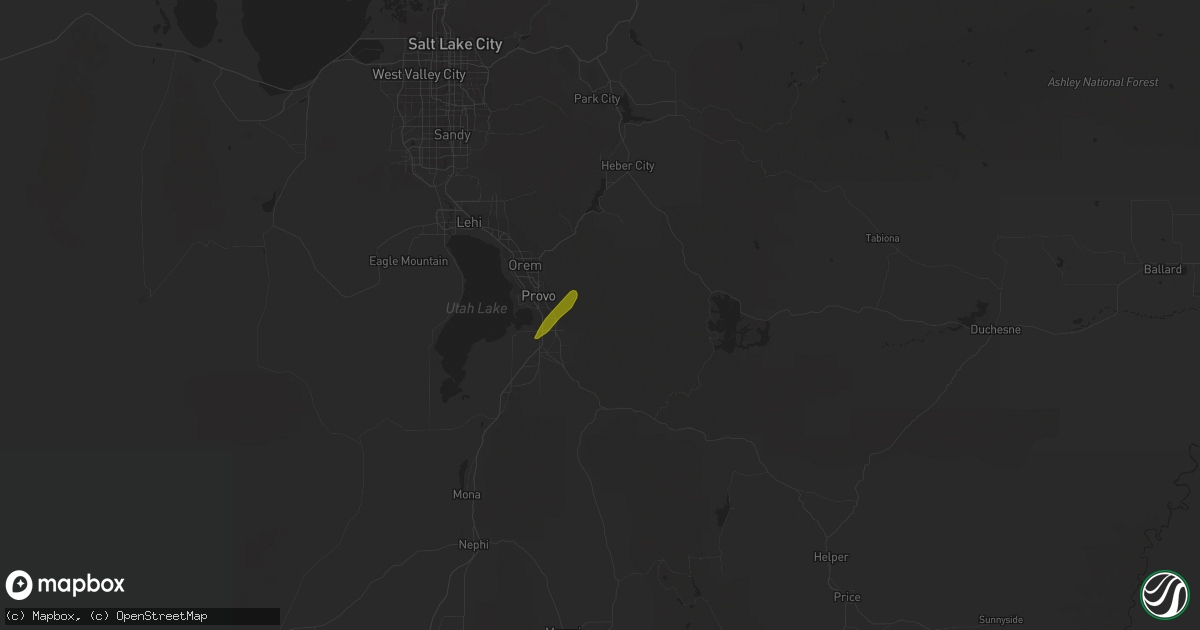 Hail map in Springville, UT on June 10, 2010