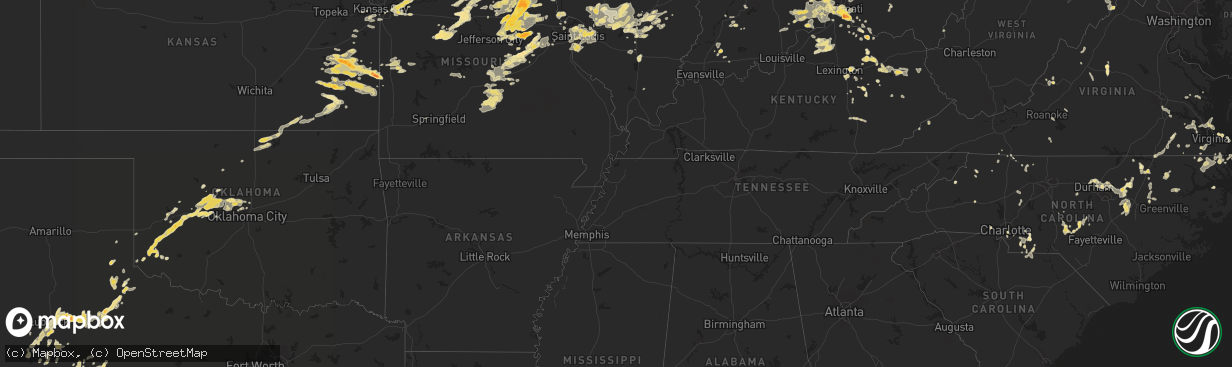 Hail map in North Carolina on June 10, 2011